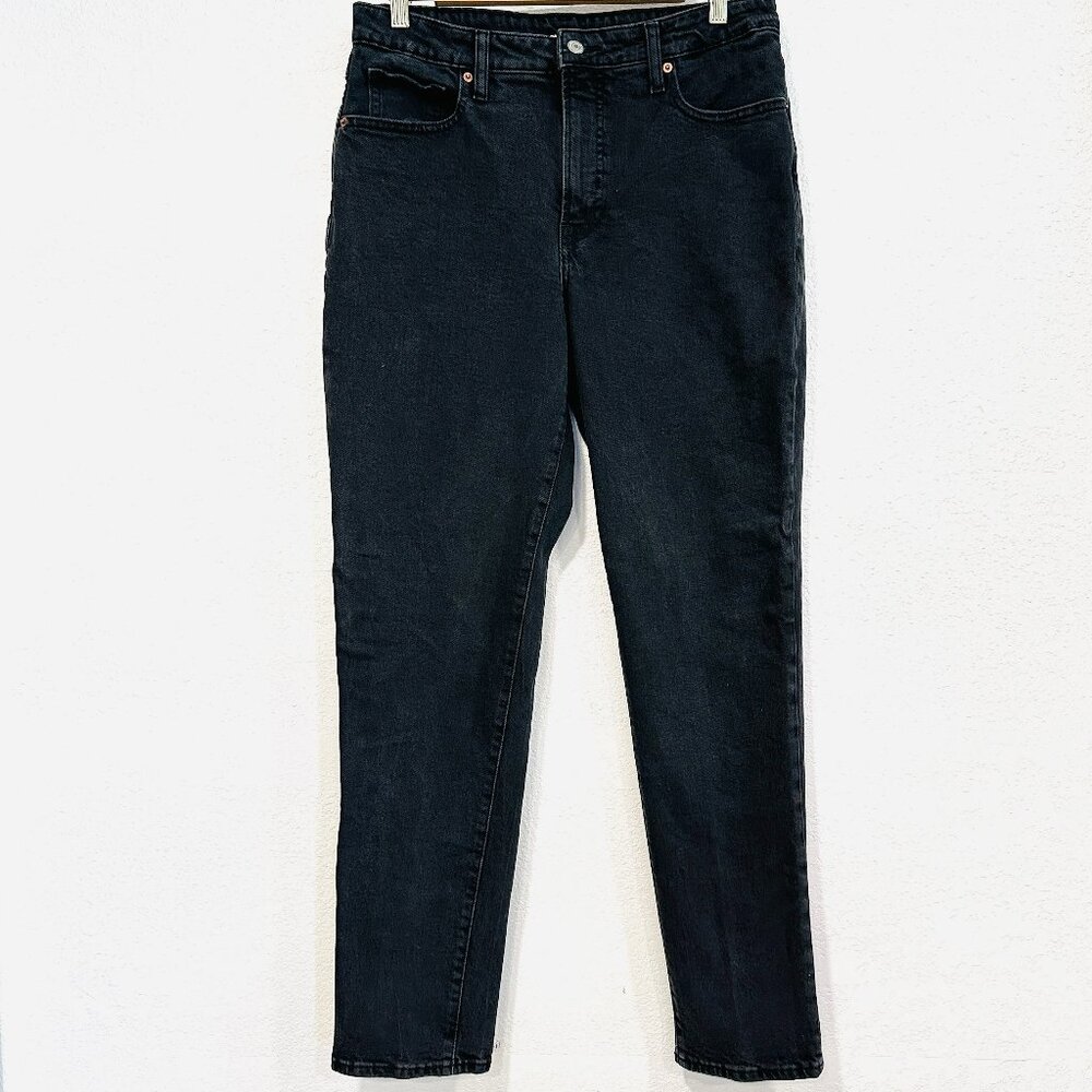 Old Navy O.G. High Rise Straight Leg Jeans Black Denim W32xL30.5 Womens Size 12